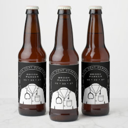 Personalised White Coat Ceremony Party Beer Bottle Label