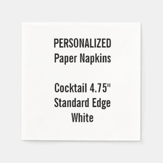 Personalised White Cocktail Paper Napkins