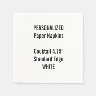 Personalised WHITE Cocktail Paper Napkins