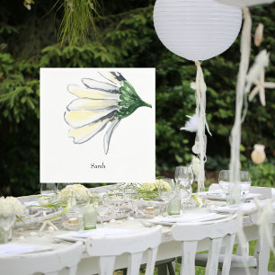 Personalised White Daisy Shower Cocktail  Napkin