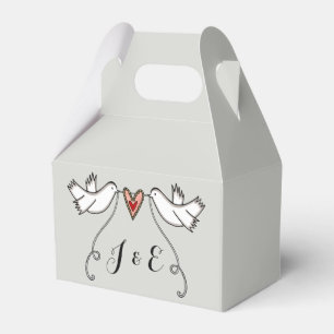 Personalised White Doves Wedding Favour Box