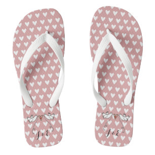 Personalised White Doves Wedding Flip Flops