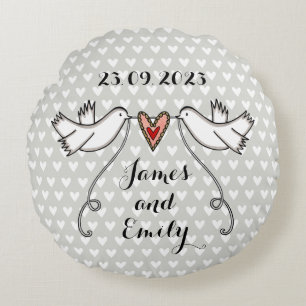 Personalised White Doves Wedding Gift Cushion