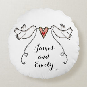 Personalised White Doves Wedding Gift cushion