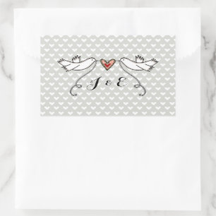 Personalised White Doves Wedding Sticker