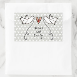 Personalised White Doves Wedding Sticker