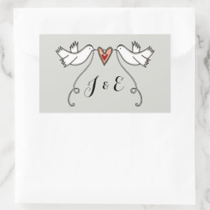 Personalised White Doves Wedding Sticker