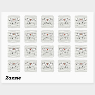 Personalised White Doves Wedding Sticker