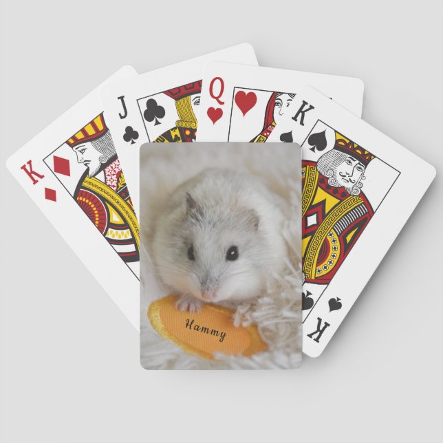 Personalised White Dwarf Hamster Pet Playing Cards (Back)