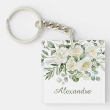 Personalised White Floral Bridesmaid Gift 
