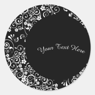 Personalised White Floral Crescent Moon Sticker
