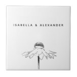 Personalised White Floral Line Anniversary Wedding Ceramic Tile<br><div class="desc">Elegant and timeless, this personalised ceramic tile features a delicate hand-drawn botanical illustration paired with modern minimalist typography. Perfect as a decorative piece, wedding keepsake, or custom home accent, this tile makes a thoughtful gift for couples, newlyweds, or nature lovers who appreciate refined, contemporary design. Display it as a coaster,...</div>