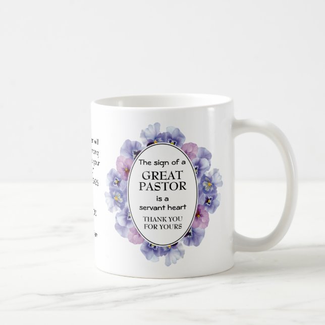 Personalised White Floral Pastor Appreciation  Coffee Mug (Right)