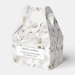 Personalised White Floral Swans Wedding  Favour Box