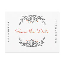 Personalised - White Foliage Save the Date
