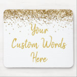 Personalised White Gold New Coworker Birthday Gift Mouse Pad<br><div class="desc">personalised birthday gift gaming gamer, custom anniversary present for her, elegant glitter new job coworker, grad graduation sparkle chic sparkly, twinkle sweet 16 quinceanera 15th, white and gold mousepad mouse pad, boss secretary assistant nurse teacher, Christmas wife mum girlfriend mum, work desk accessories supplies rectangle, computer home office decor name...</div>