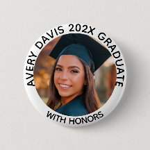 Personalised White Graduate Photo Year With Honour