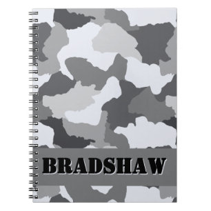 Personalised White Grey Camo Journal