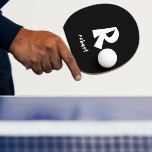 Personalised White Initial Monogam Name Ping Pong Paddle