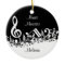 Personalised White Jumbled Musical Notes on Black