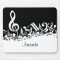 Personalised White Jumbled Musical Notes on Black