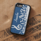 Personalised White Jumbled Musical Notes on Blue