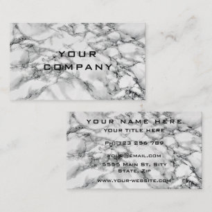 Personalised White Marble Business Card