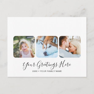 Personalised White Modern Greetings Cards 3 photos