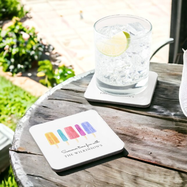 personalised white modern simple  coaster (beautiful  personalized modern plastic coaster ideal for garden use , custom text to make your own)