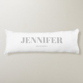 Personalised white Name Body Pillow