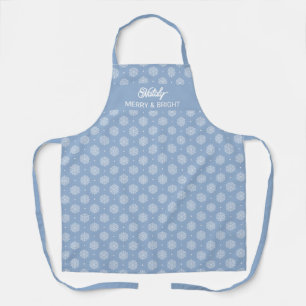 Personalised White Nordic Snowflakes Christmas Apron