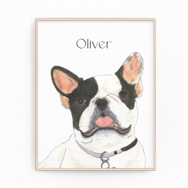 Personalised White Pied Frenchie French Bulldog Photo Print (Creator Uploaded)