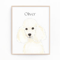 Personalised White Poodle Art