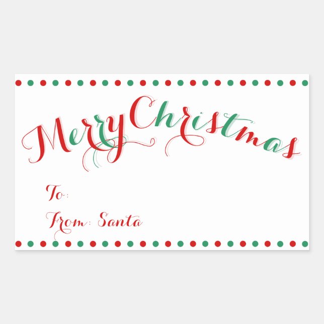 Personalised White Rectangle Christmas Gift Tags (Front)
