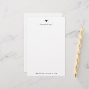 Personalised White Ruby-throated Hummingbird Stati Stationery