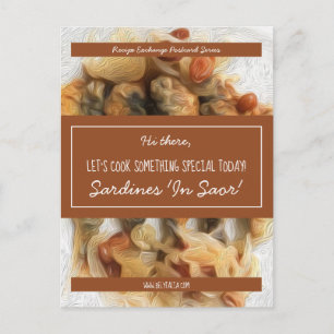 Personalised White Script Brown Recipe Swap Postcard