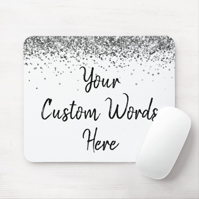 Personalised White Silver Gamer Birthday Gift Mouse Pad (With Mouse)