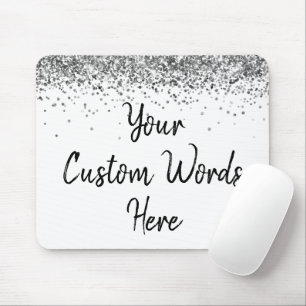 Personalised White Silver Secretary Birthday Gift Mouse Pad