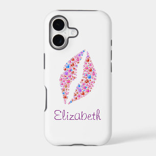 Personalised White Simple Colourful Heart Lips
