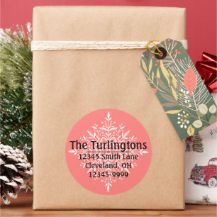 Personalised White Snowflake Return Address Label