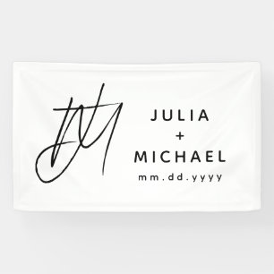 Personalised White Wedding Banner