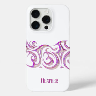 Personalised White with Pink 3D Chrome iPhone 15 Pro Case