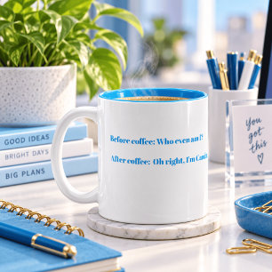 Personalised "Who Even Am I?" Funny Two-Tone Coffee Mug