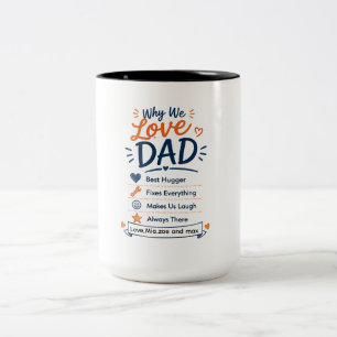 Personalised Why We Love Dad Gift from Kids Two-Tone Coffee Mug