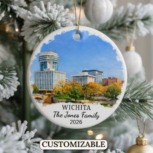 Personalised Wichita Ornament, Custom Kansas Ceramic Ornament