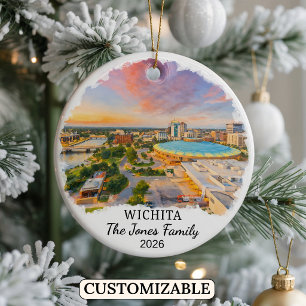 Personalised Wichita Ornament, Custom Kansas Ceramic Ornament