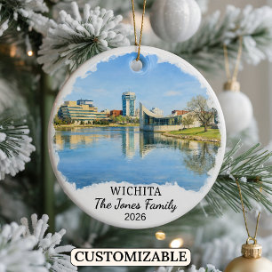Personalised Wichita Ornament, Custom Kansas Ceramic Ornament