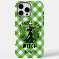 Personalised Wickedly Good Witch Green Gingham