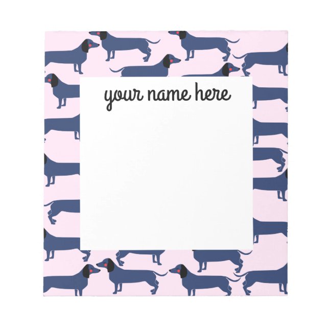 Personalised Wiener Dog Notepad (Front)