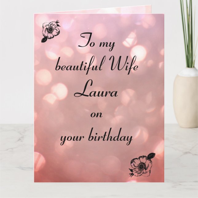 Personalised Wife Birthday Card (Front)